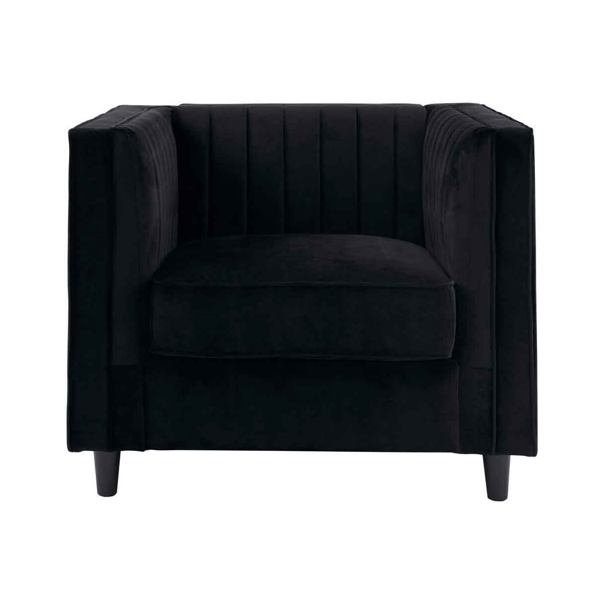 Farah Black Velvet Chair