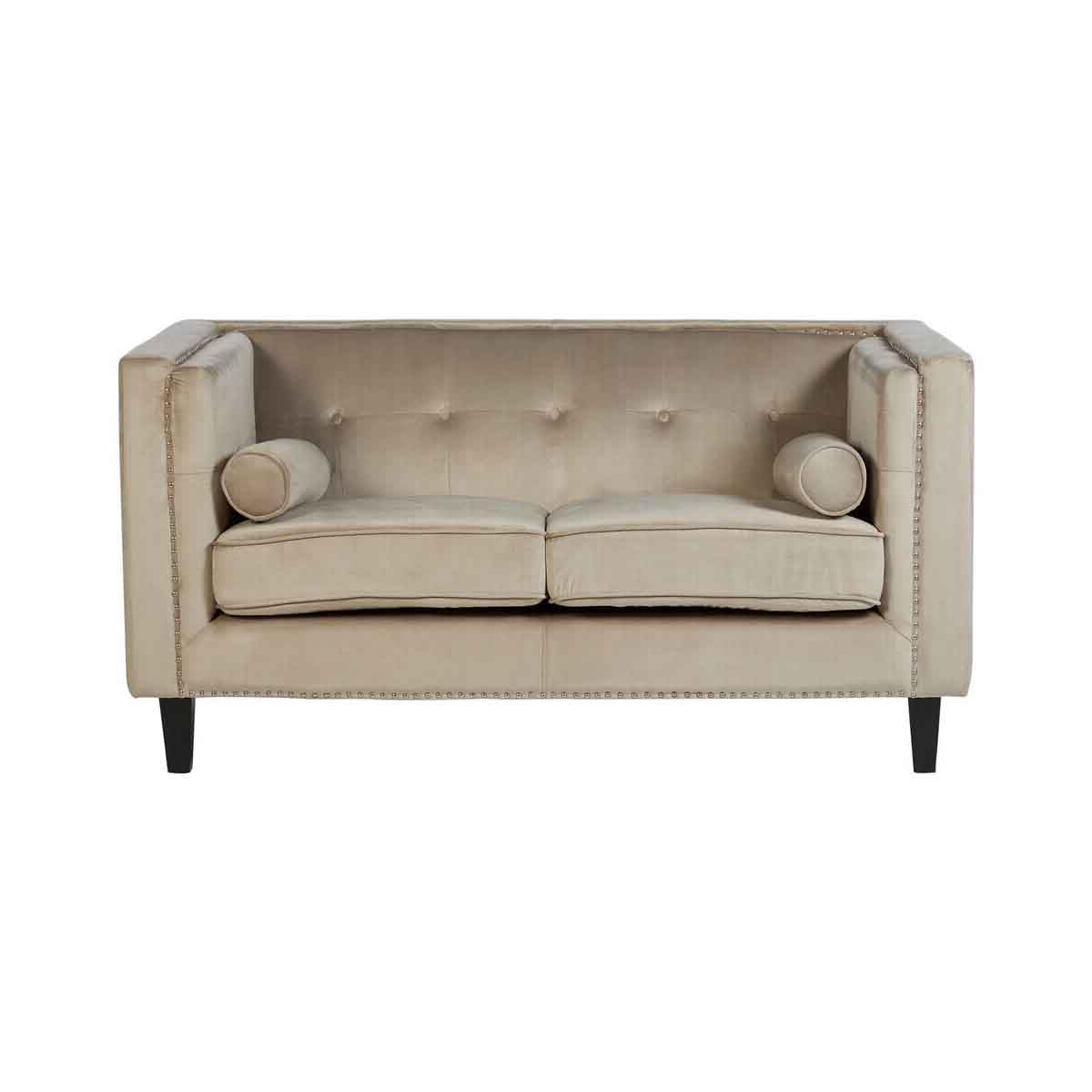 Felisa Two Seater Mink Velvet Sofa