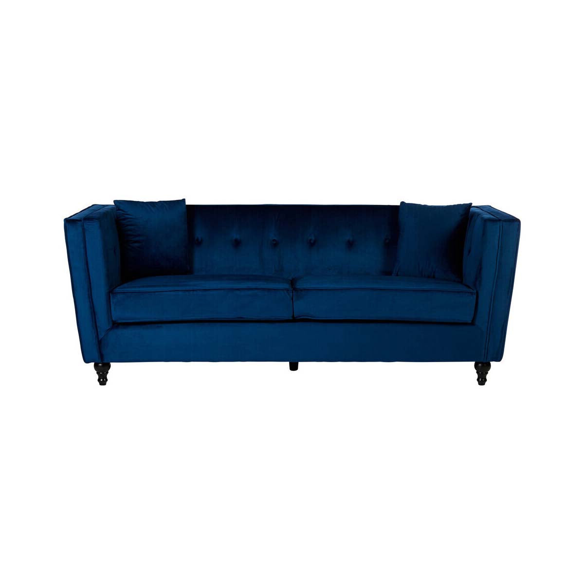 Ferris Three Seater Navy Blue Velvet Sofa