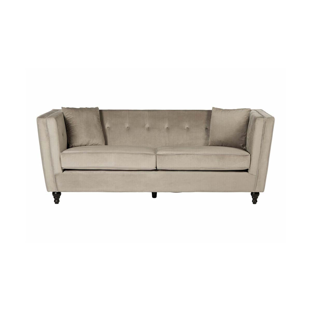 Ferris 3 Seat Mink Velvet Sofa