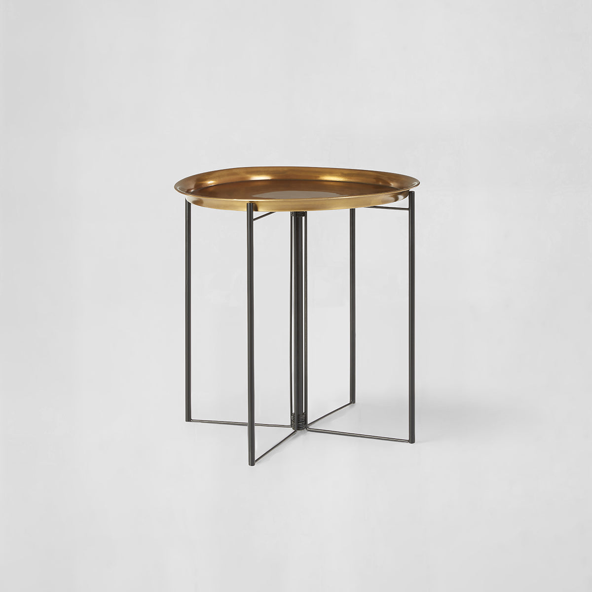 Hege Large Brass And Black Finish Side Table