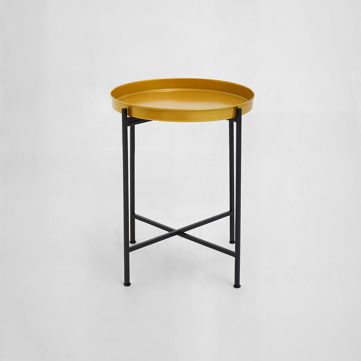 Hege Small Brass And Black Finish Side Table