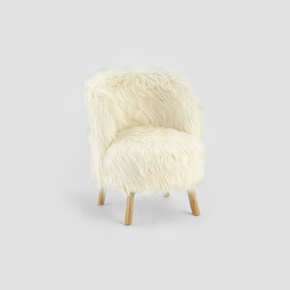 Kids White Faux Fur Chair