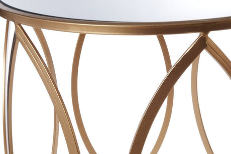 Arcana Set Of Two Gold Finish Side Tables.