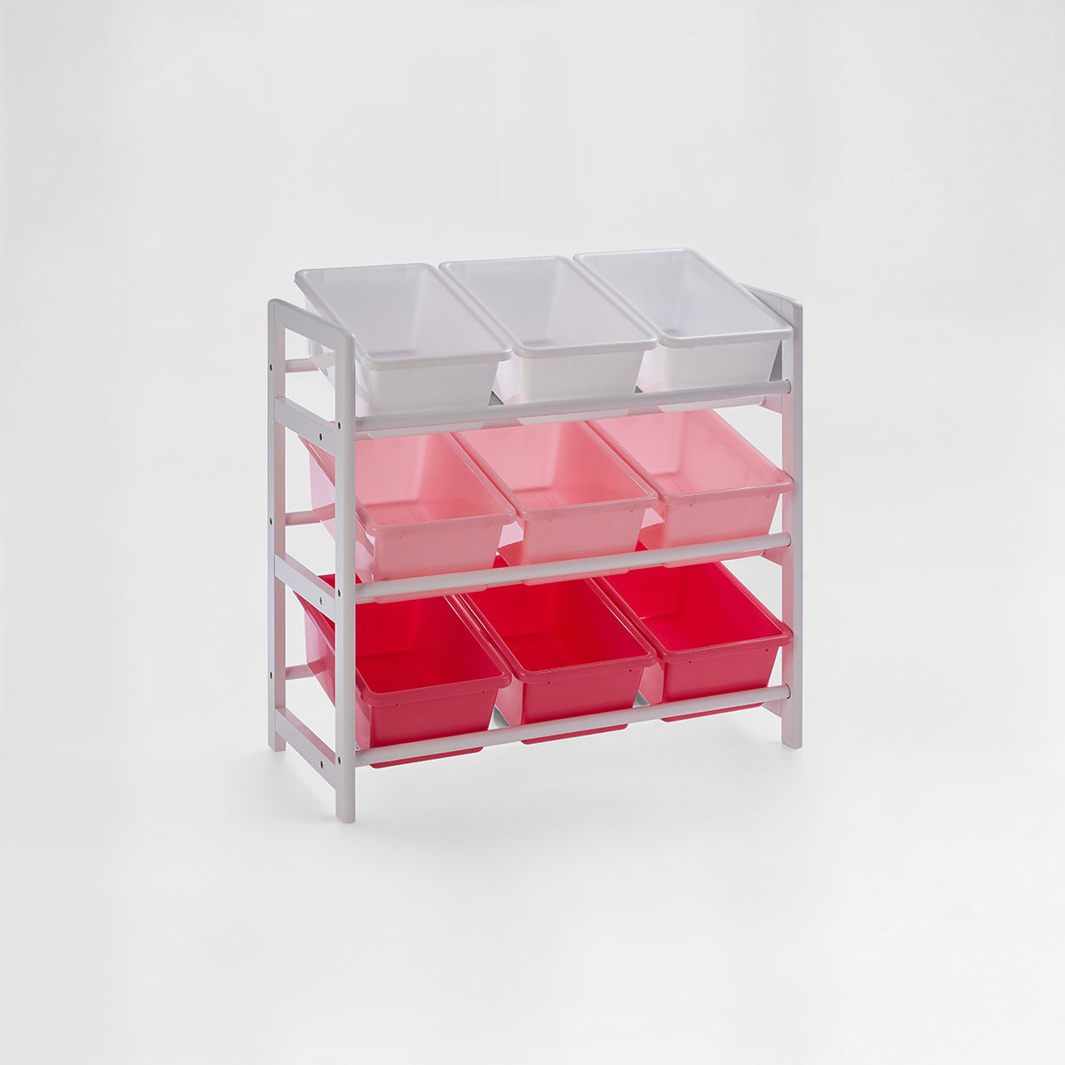 Three Tier White And Pink Kids Storage Unit