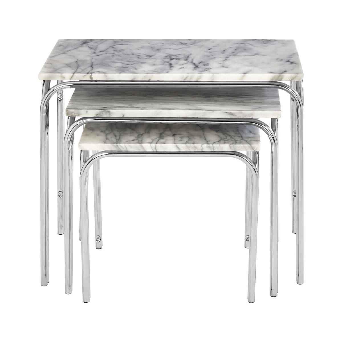 Fulton Nest Of 3 Tables With Chrome Base