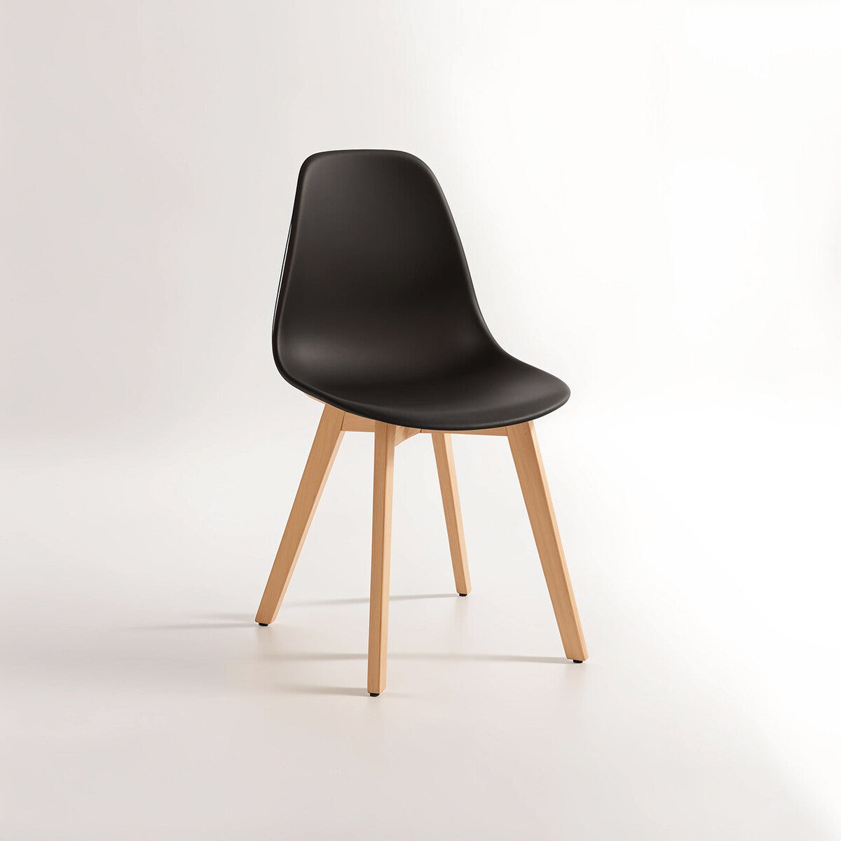 Stockholm Black Chair With Beech Wood Legs