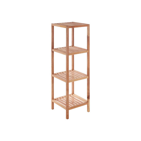 ARLA 4 Tier Walnut Wood Bathroom Shelf Unit