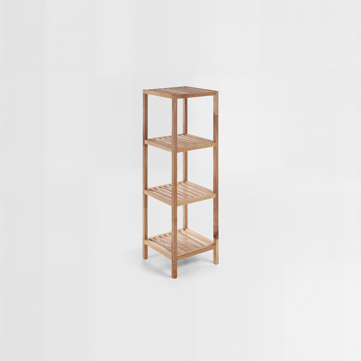 ARLA 4 Tier Walnut Wood Bathroom Shelf Unit