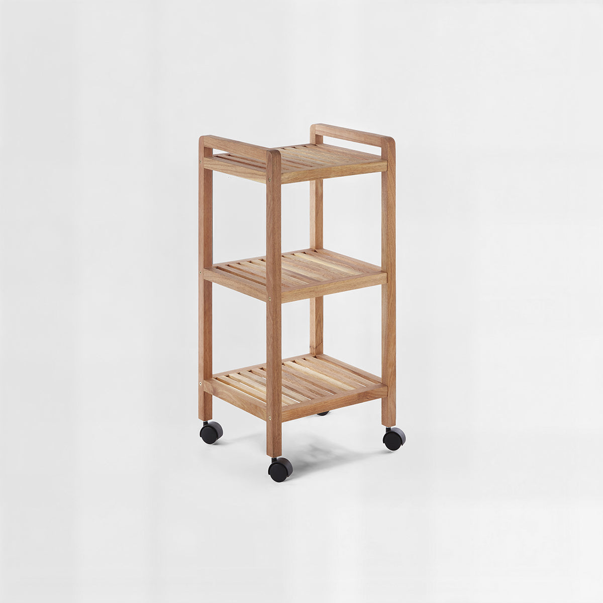 ARLA 3 Tier Walnut Wood Bathroom Trolley