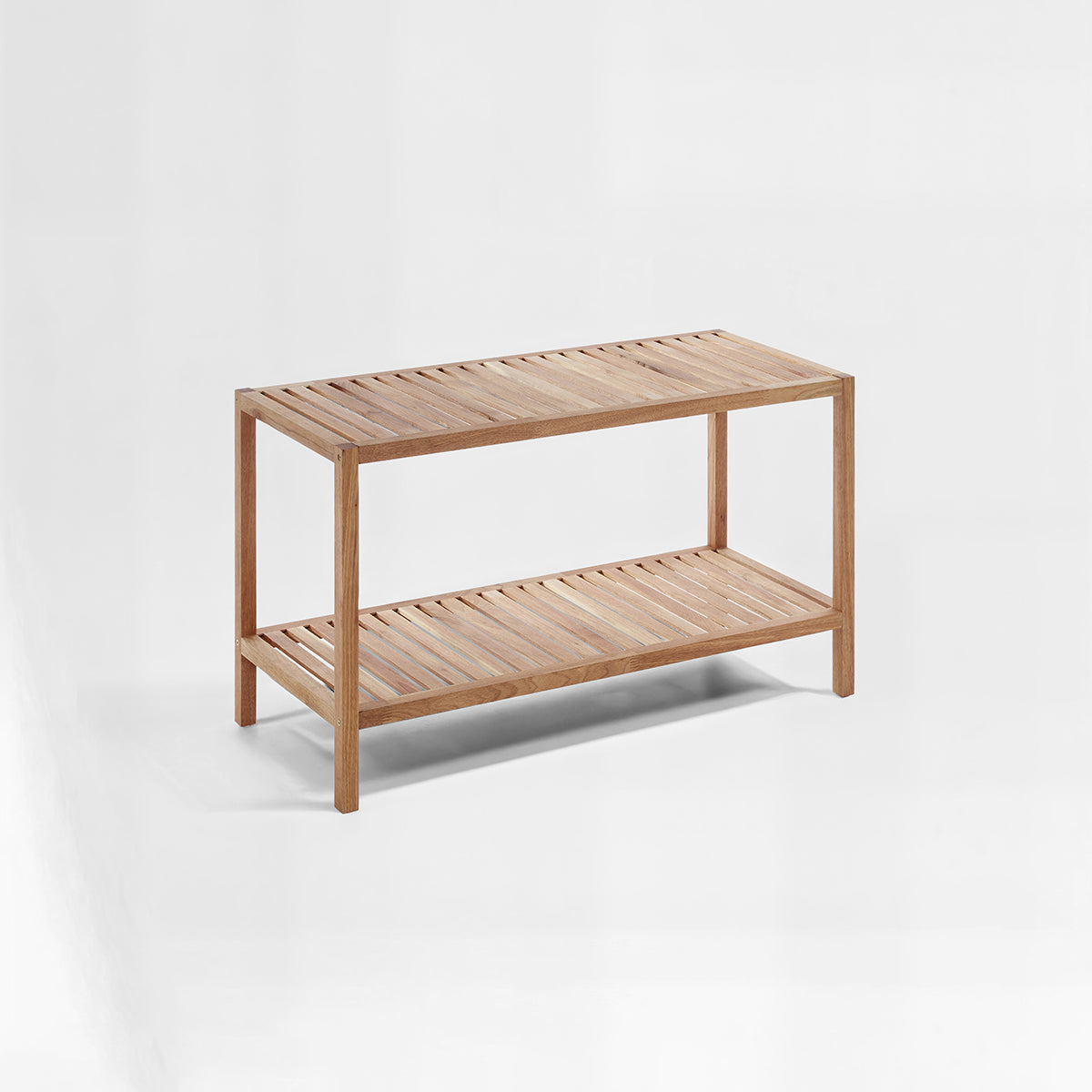 ARLA Walnut Wood Two Tier Storage Shelf Unit