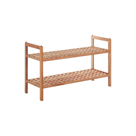 ARLA 2 Tier Grid Design Wooden Shoe Rack