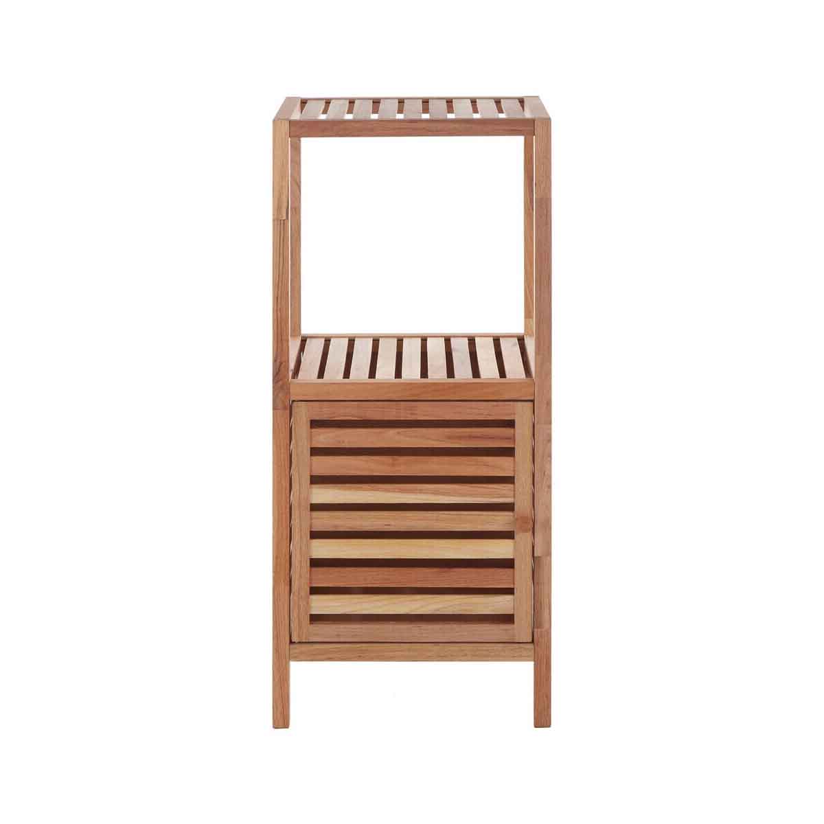 ARLA Two Tier Walnut Wood Bathroom Shelf Unit