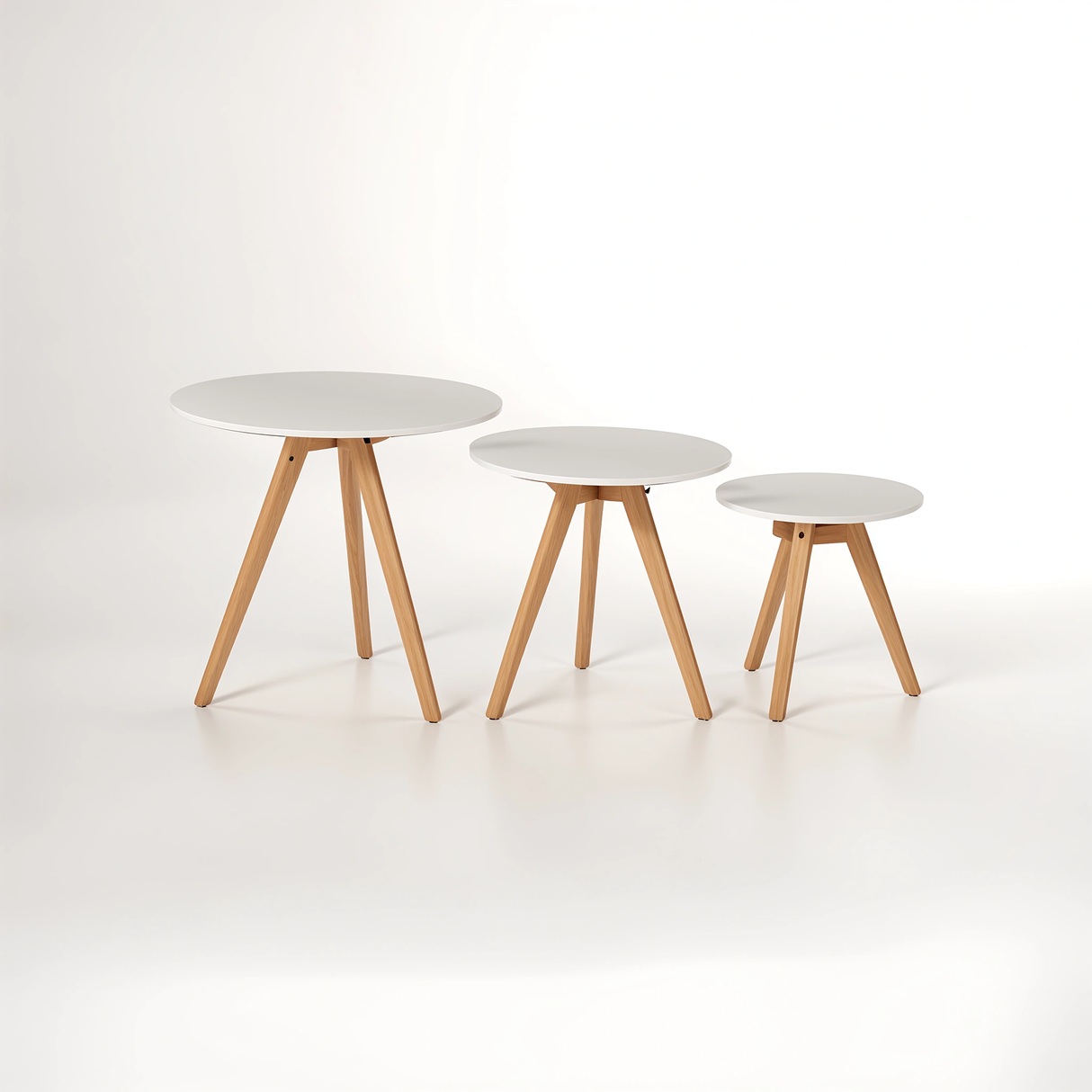 Nostra Set Of 3 Side Tables With Tapered Legs