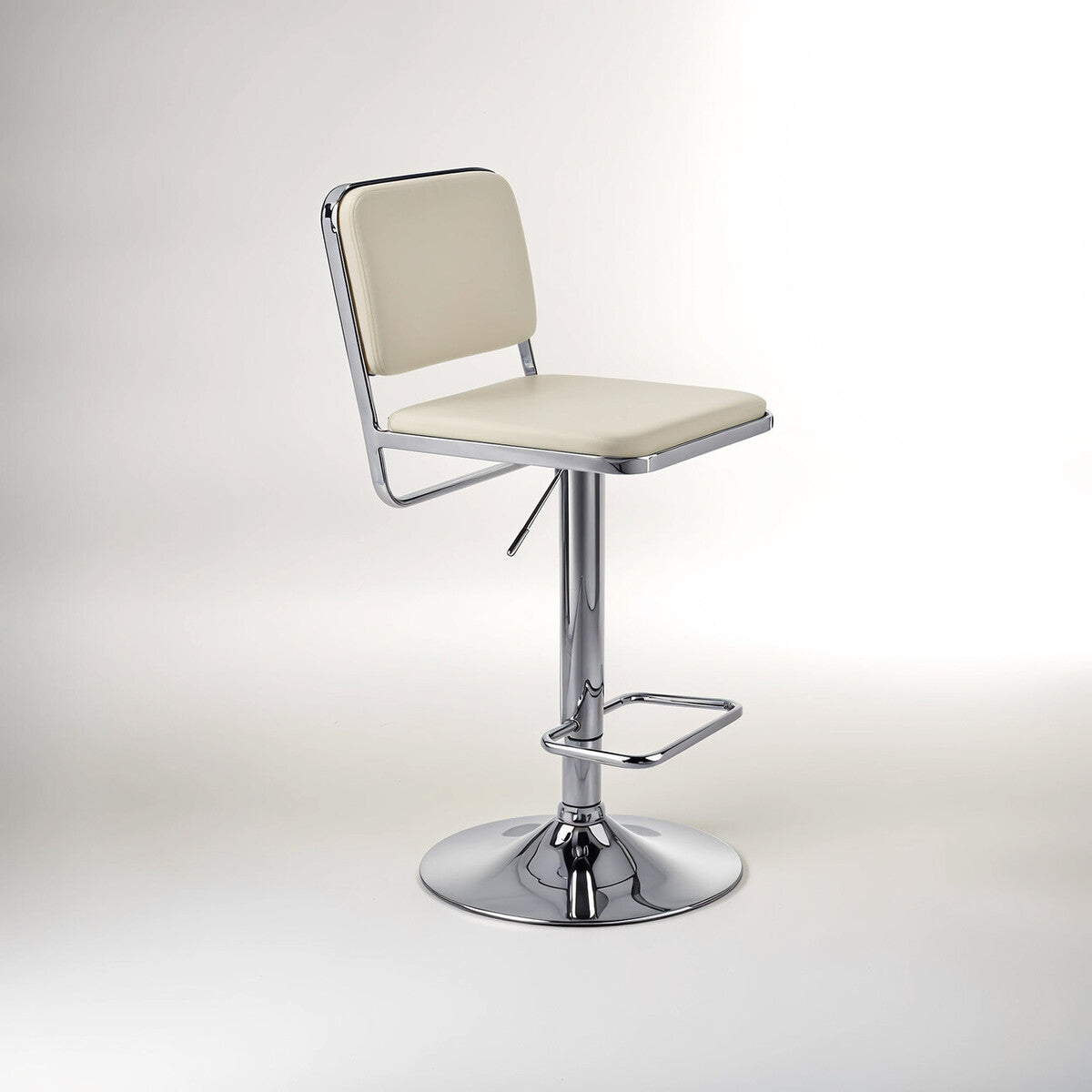 Stockholm White Seat And Chrome Base Bar Stool