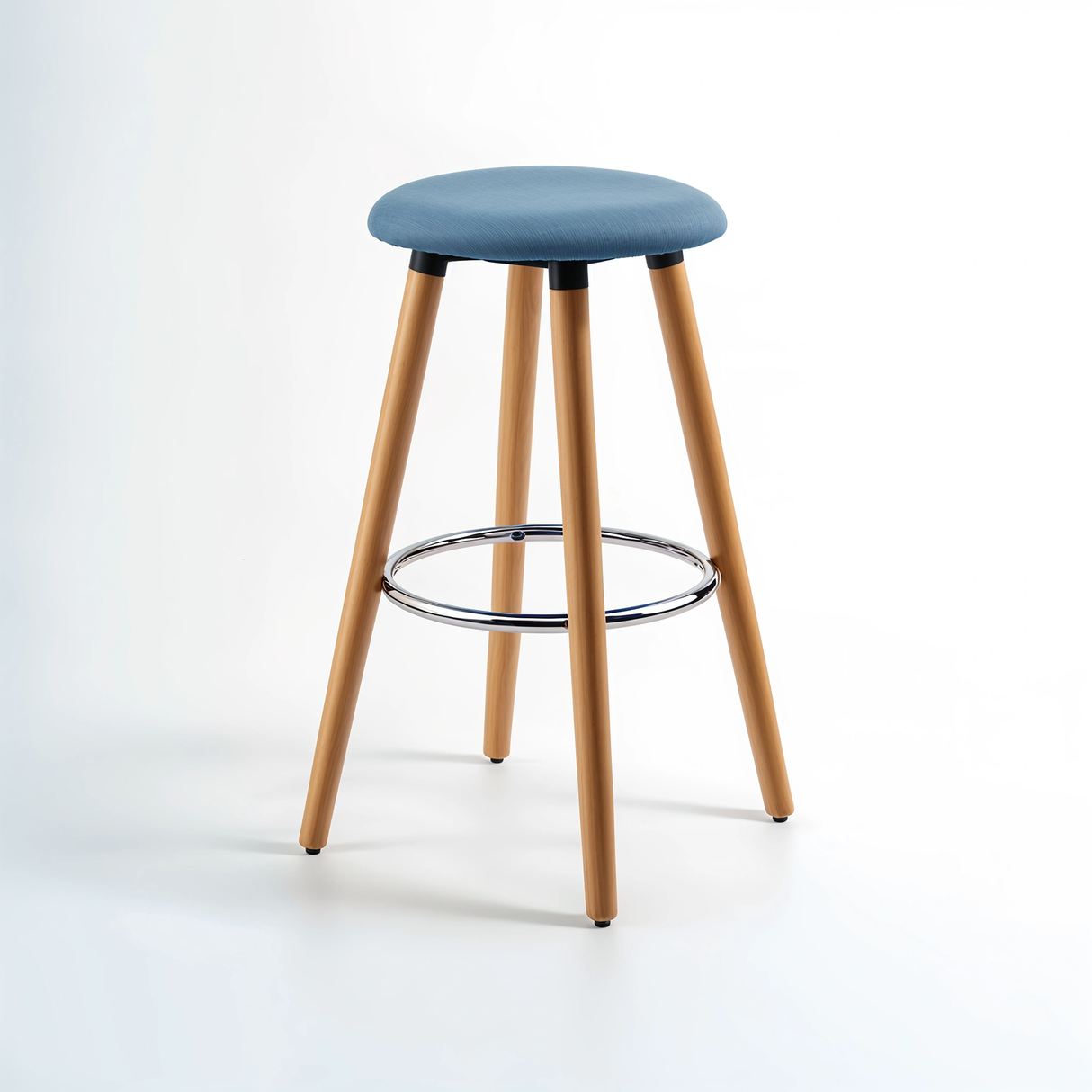 Stockholm Blue Round Bar Stool