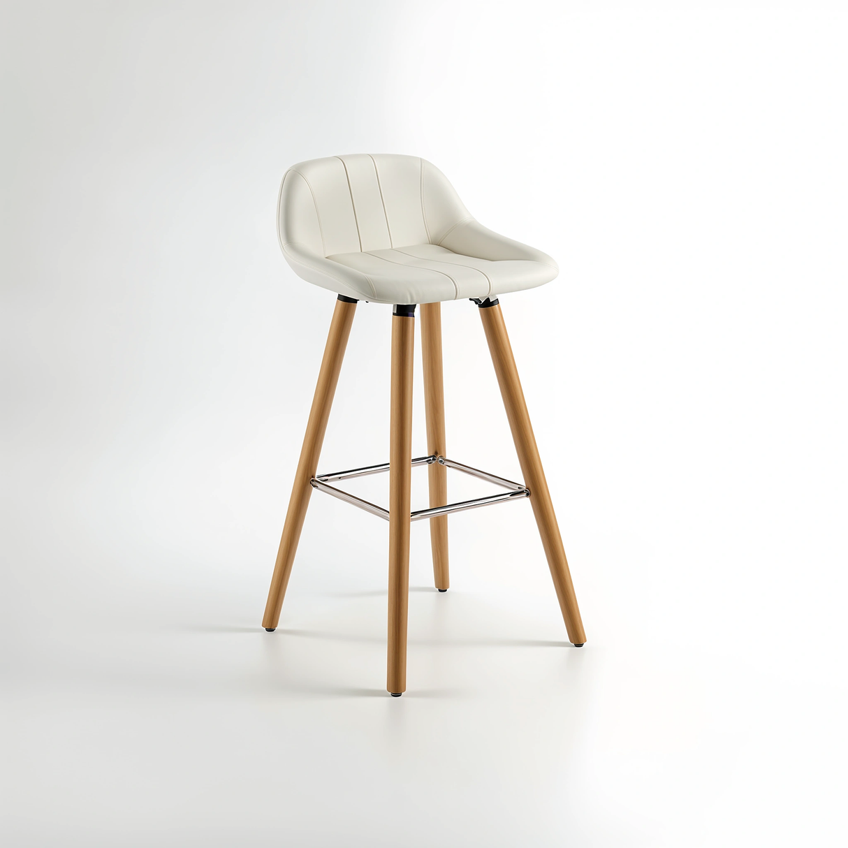 Stockholm White Faux Leather Bar Stool