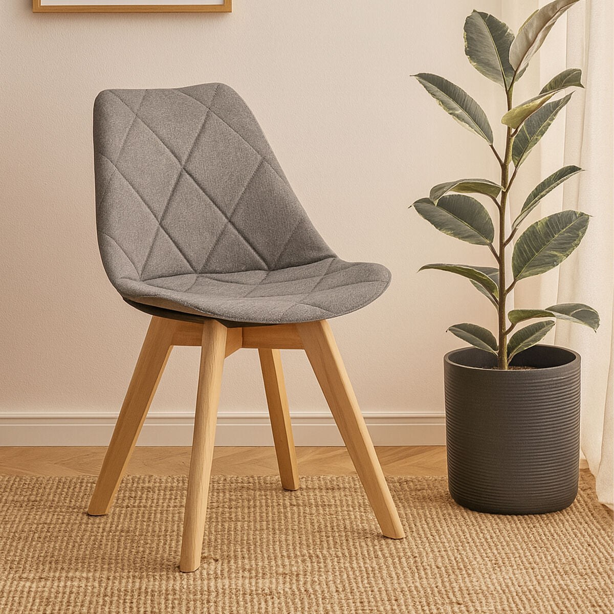 Stockholm Grey Diamond Pattern Dining Chair