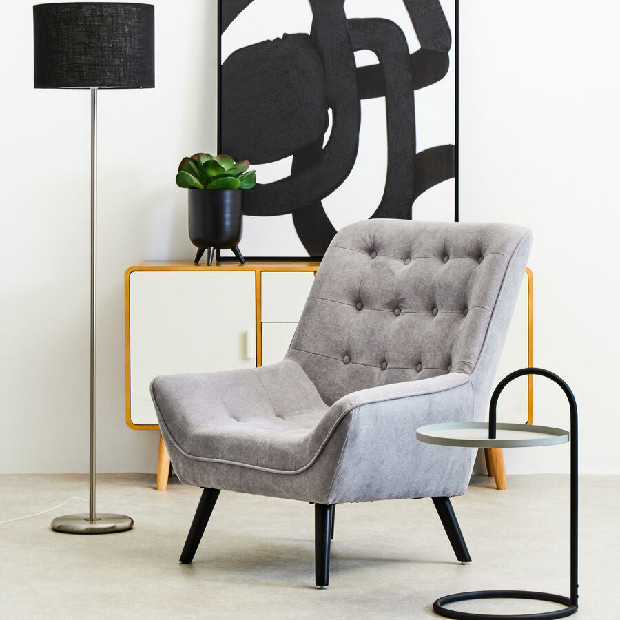 Stockholm Grey Curved Chair