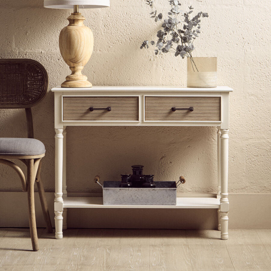Heritage 2 Drawers Pearl White Console Table