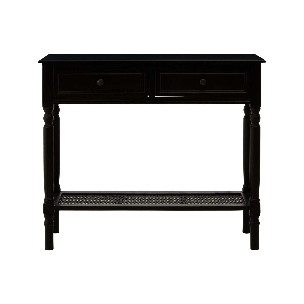 Heritage Two Drawer Black Finish Console Table