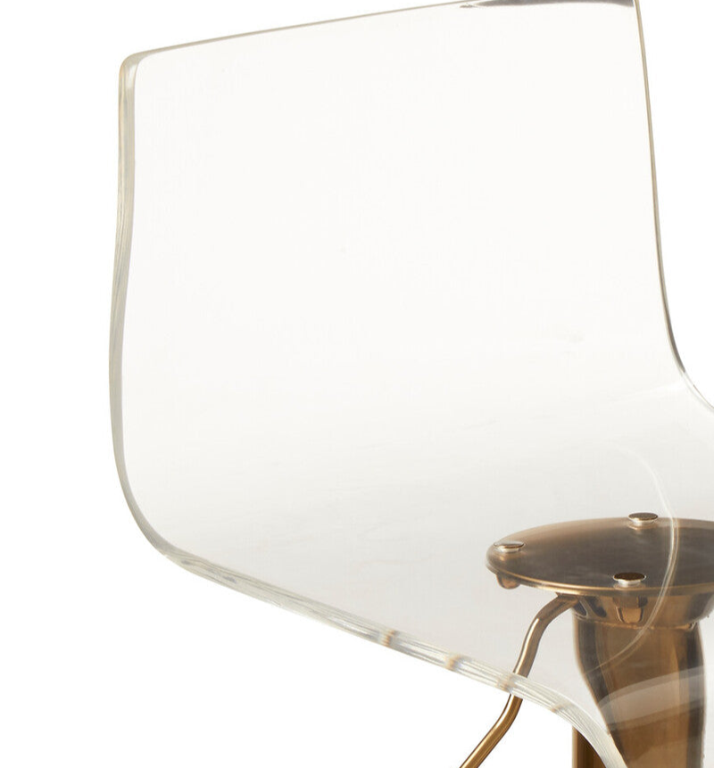 Baina Clear Acrylic Seat Bar Stool with Gold Base