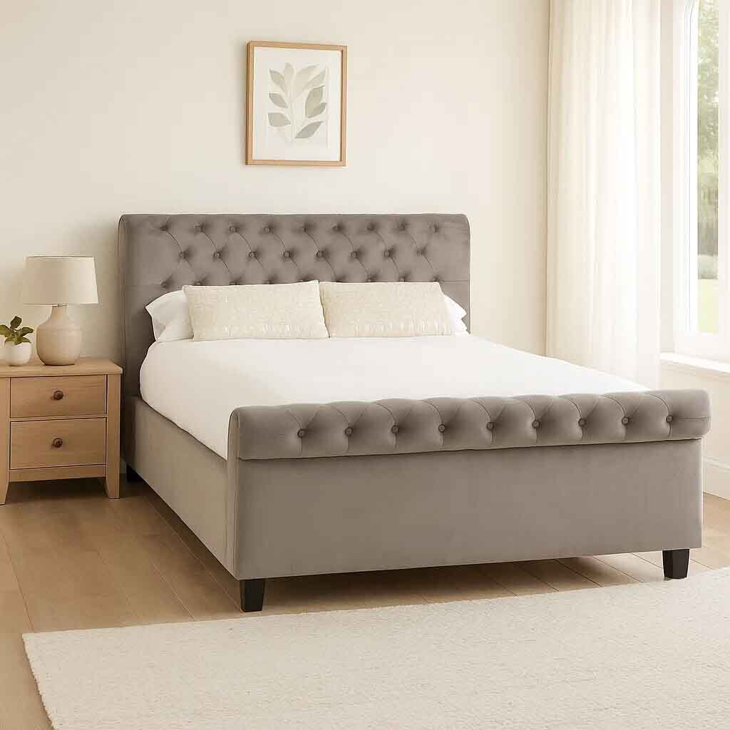 Orlando Grey Ottoman King Bed