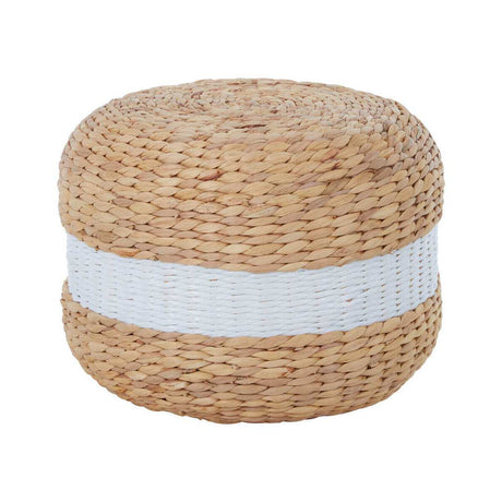 Ashby  Seagrass Pouffe with White Stripe.
