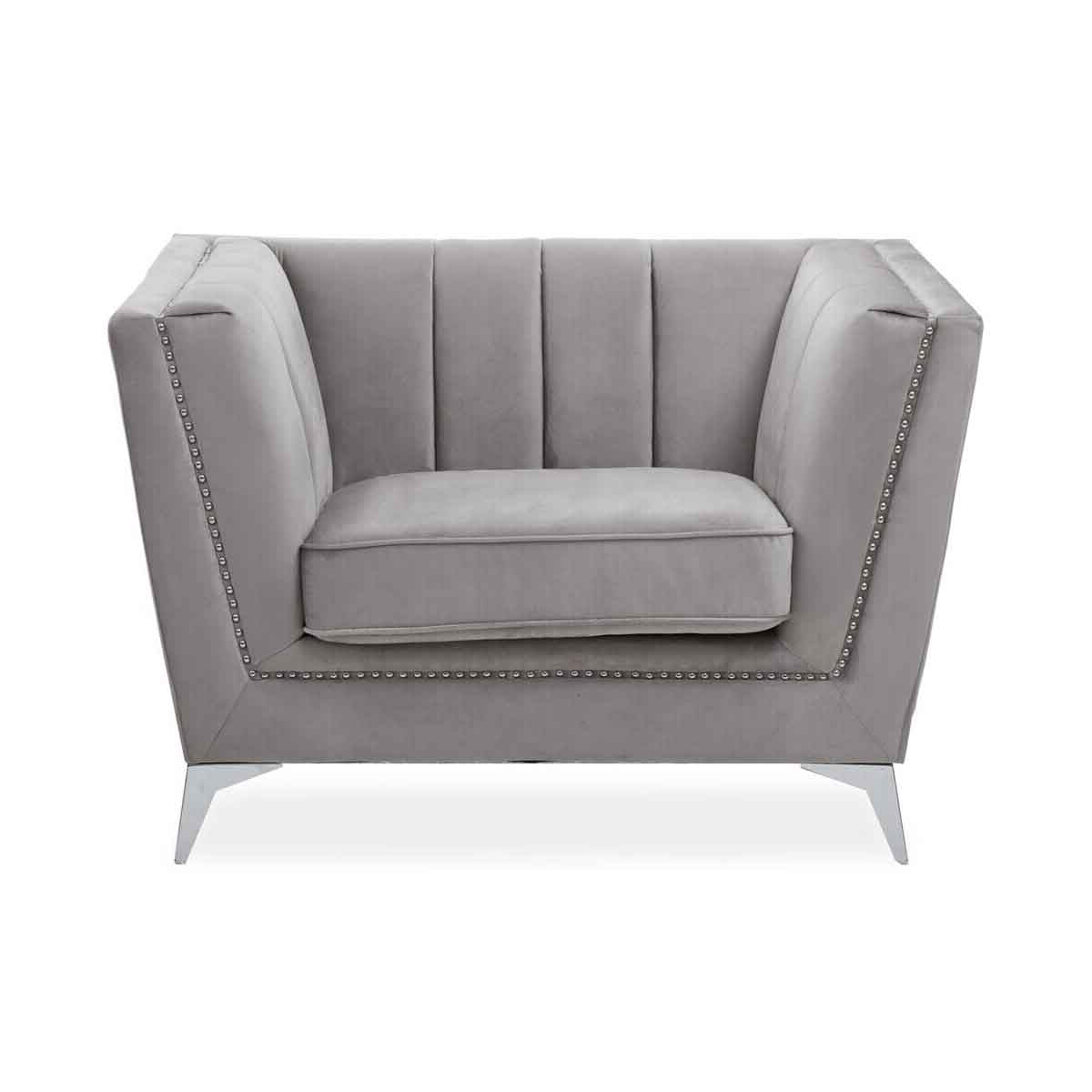 Hansa Grey Velvet Chair