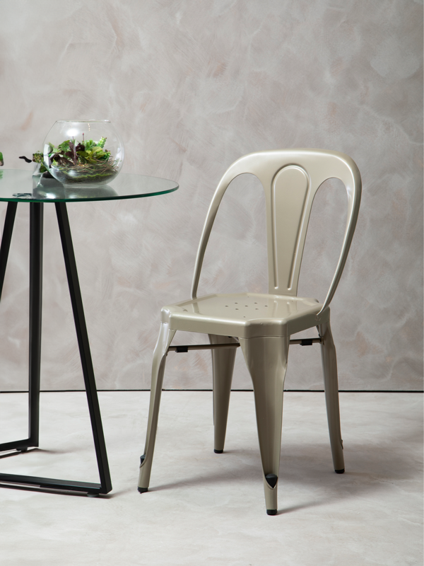 Grange Champagne Finish Metal Chair