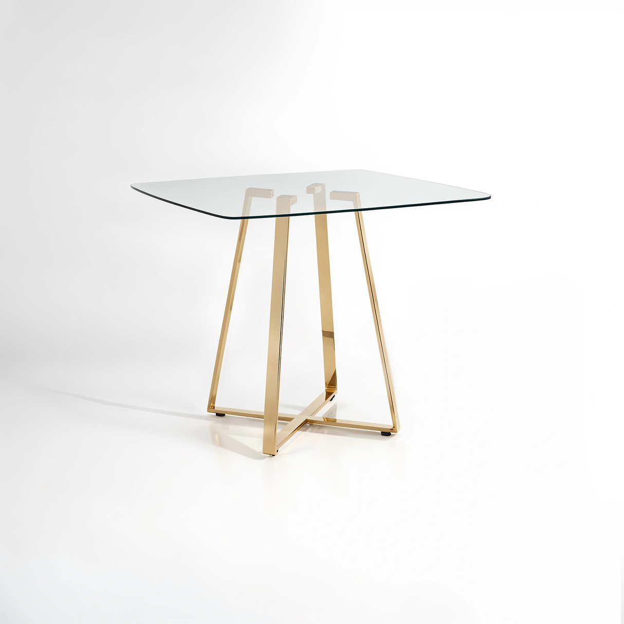 Metropolitan Square Gold Finish Dining Table
