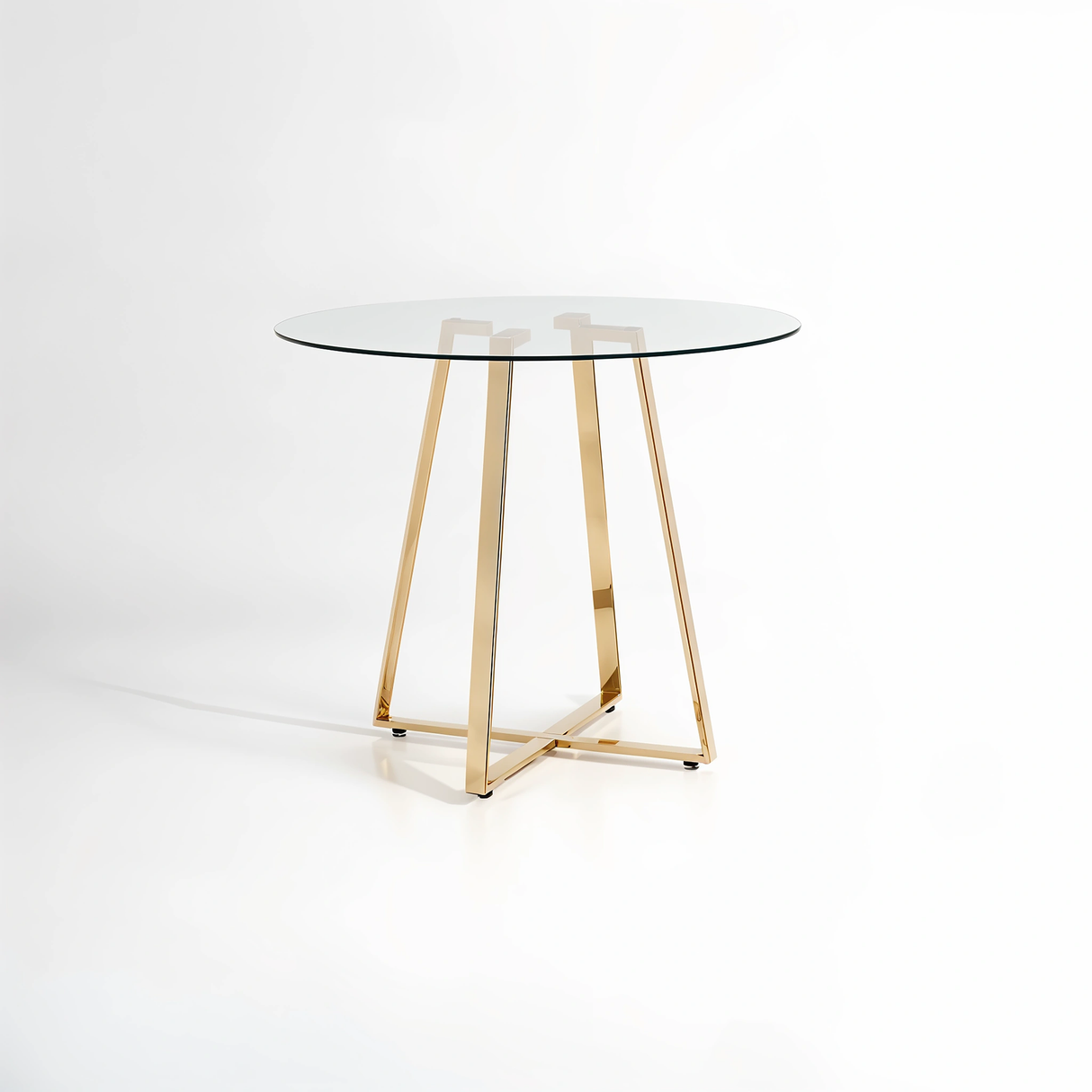 Metropolitan Round Gold Finish Dining Table