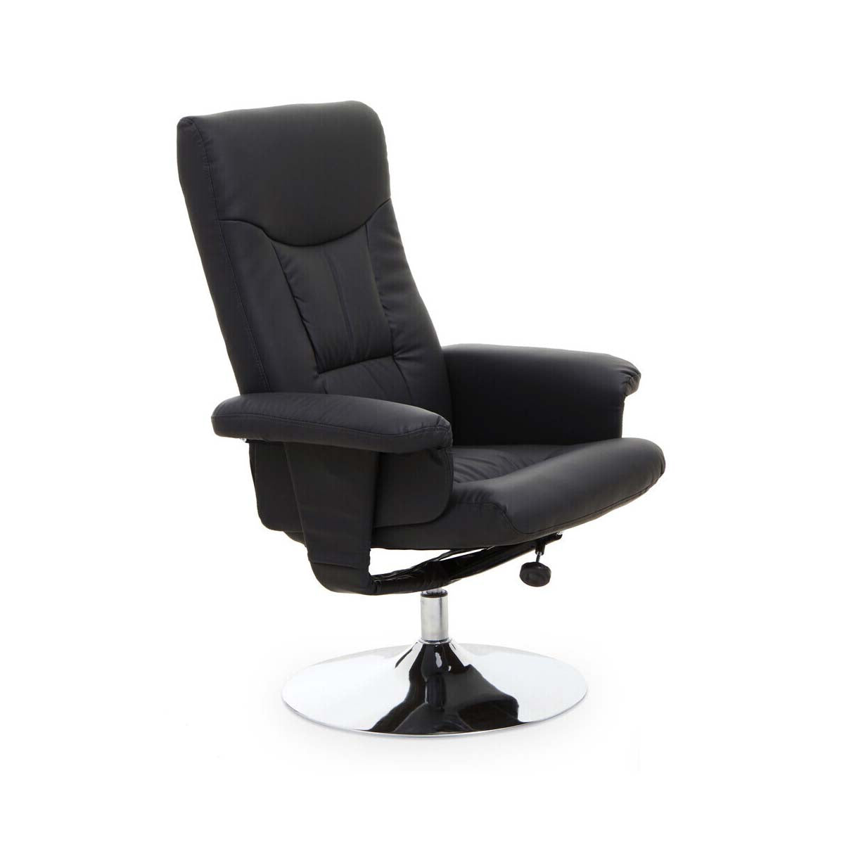 Denton Black Leather Effect Recliner