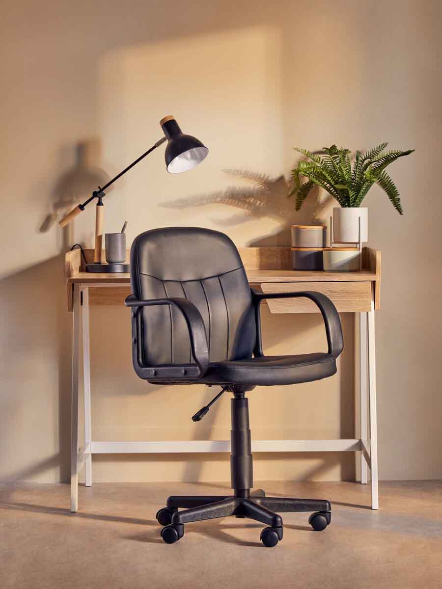 Flint Black Pu Home Office Chair