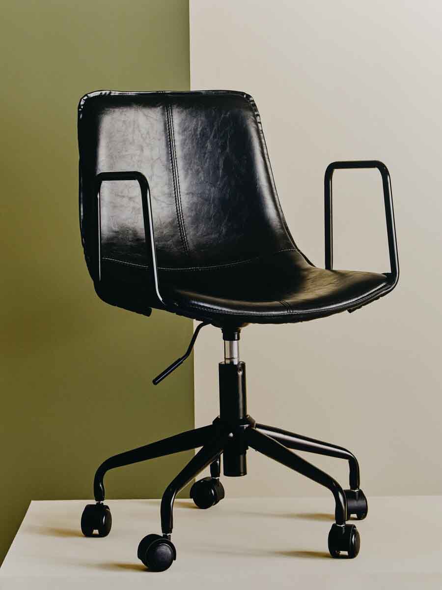 Branson Black Leather Effect Home Office Chair