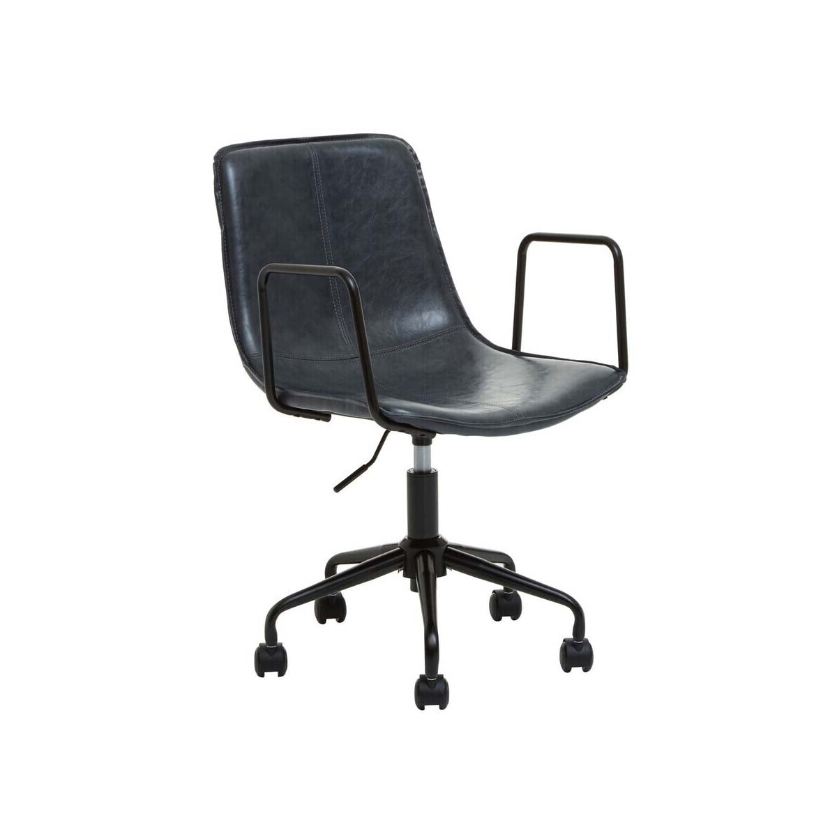 Branson Grey Leather Effect Home Office Chair