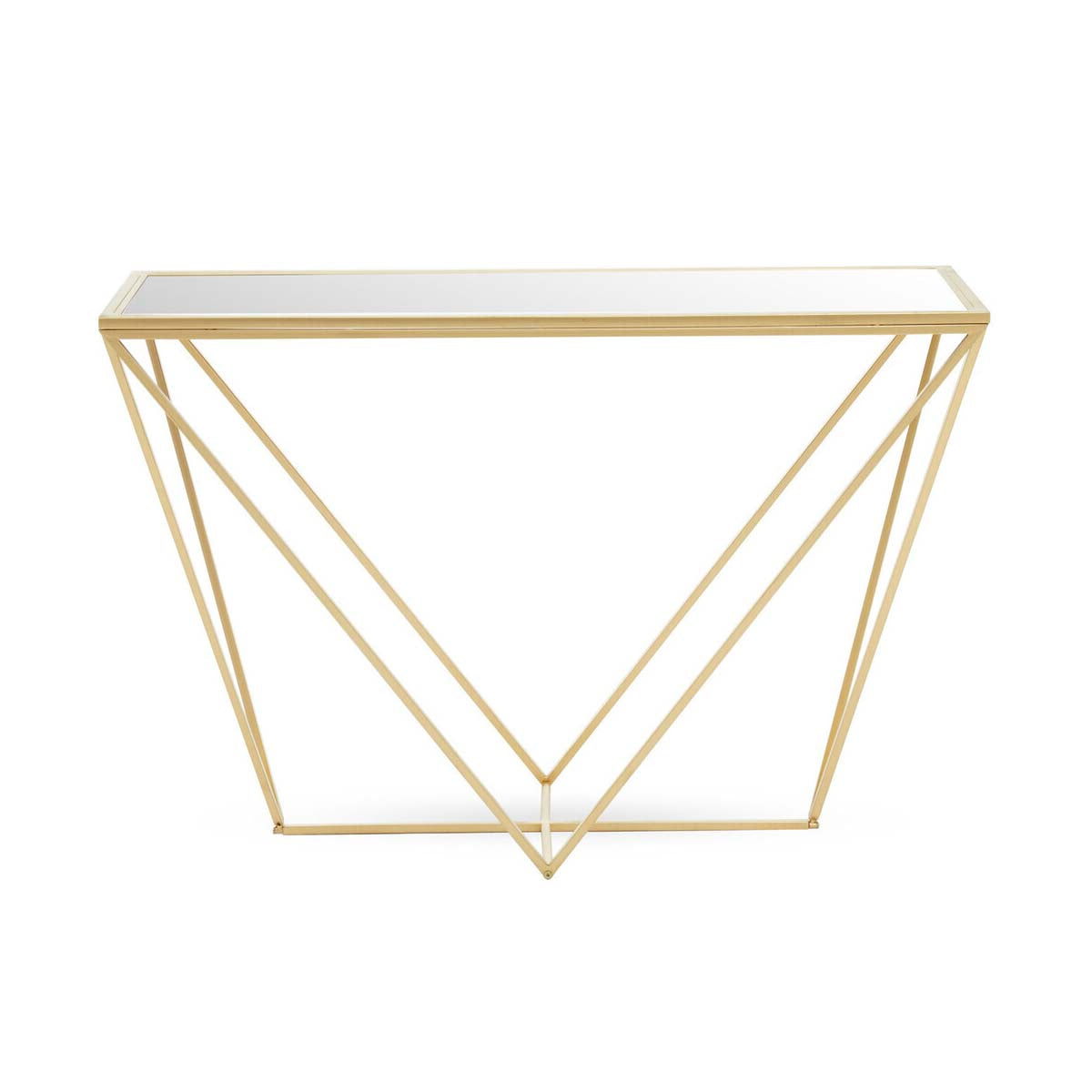 Farran Gold Finish Rectangular Console Table