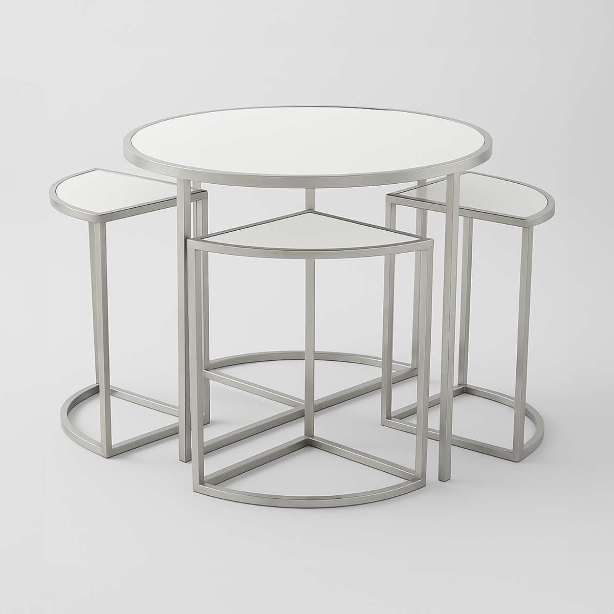 Farran 5Pc Silver Finish Iron Tables