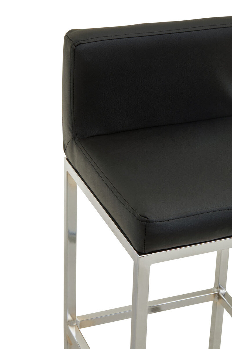 Baina Black And Chrome Finish Bar Chair