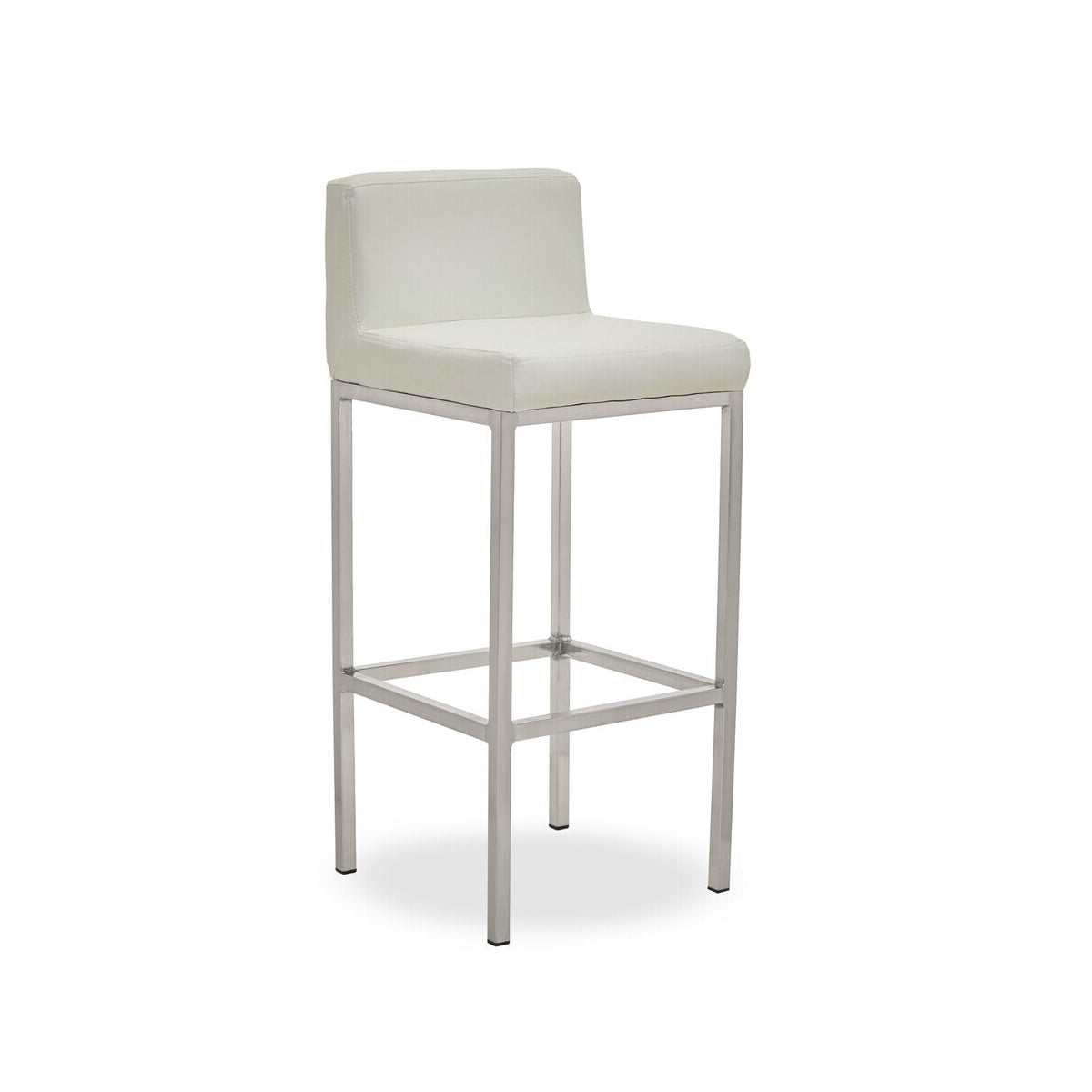 Baina White And Chrome Finish Bar Chair