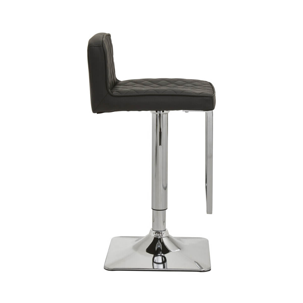 Baina Black And chrome Bar Stool With Square Base