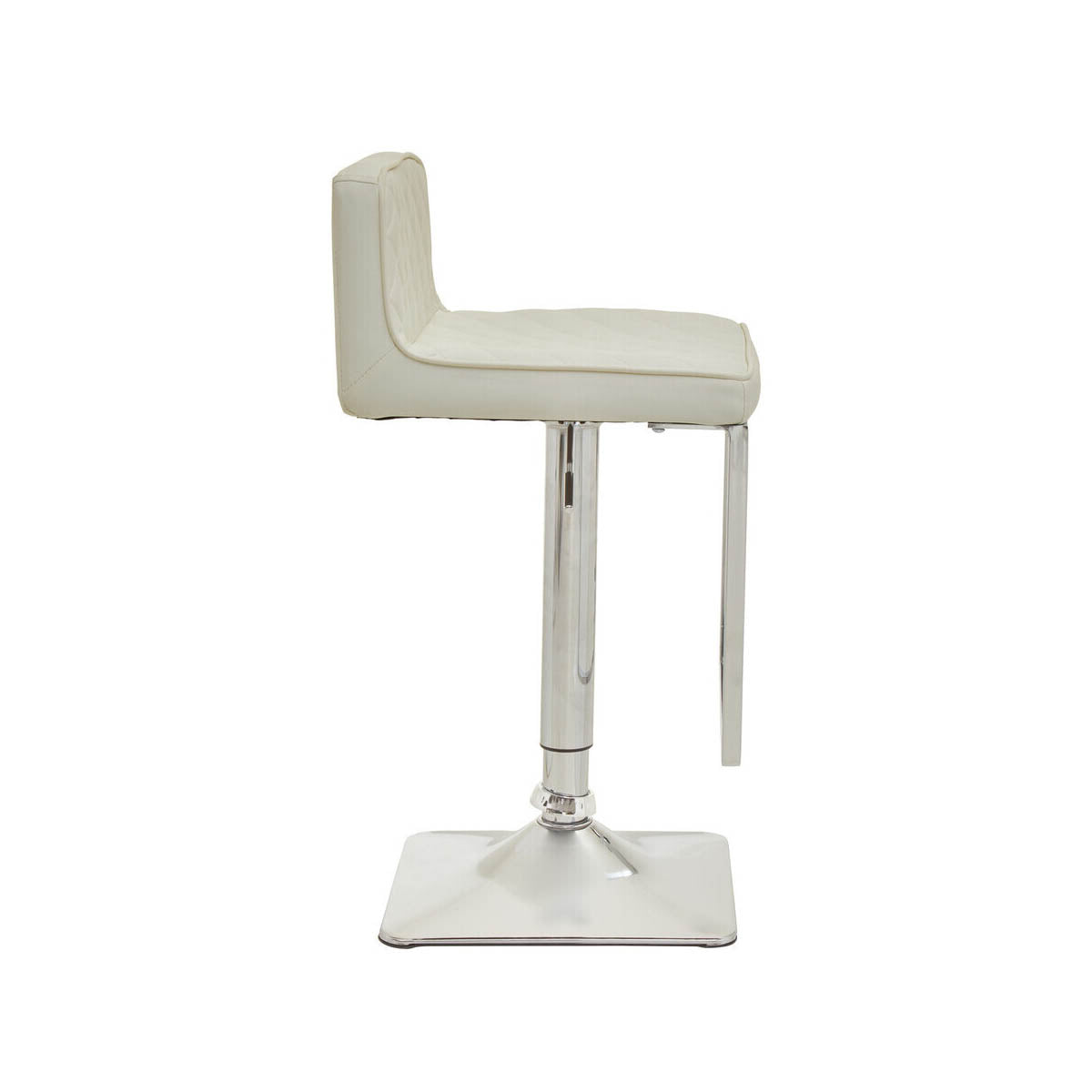 Baina White And Chrome Bar Stool With Square Base