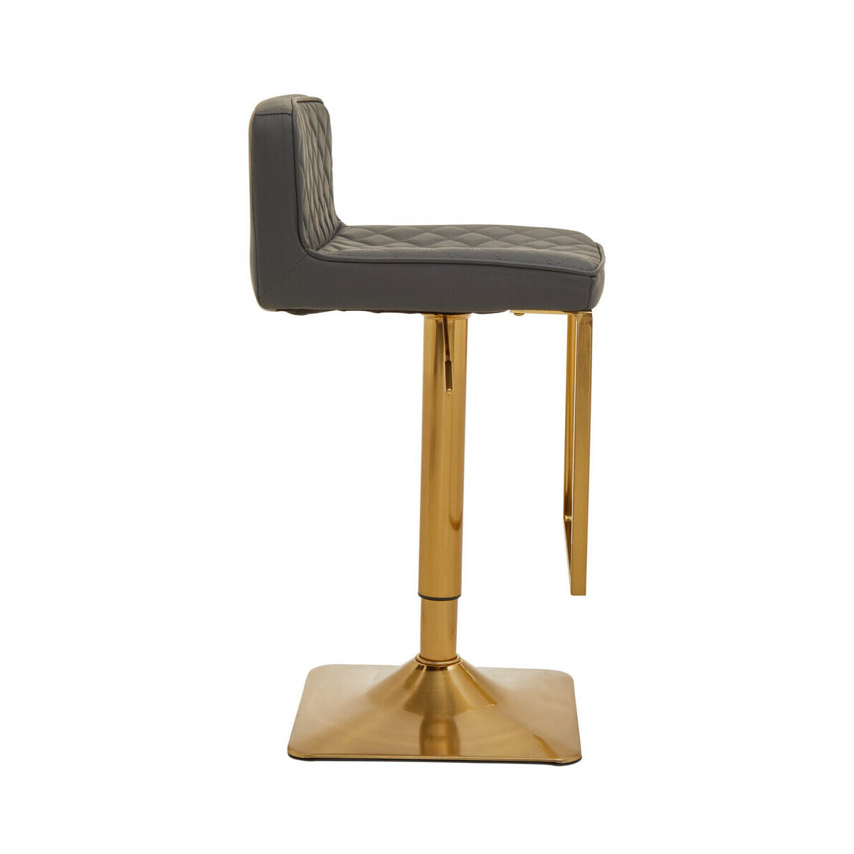 Baina Dark Grey And Gold Square Base Bar Stool