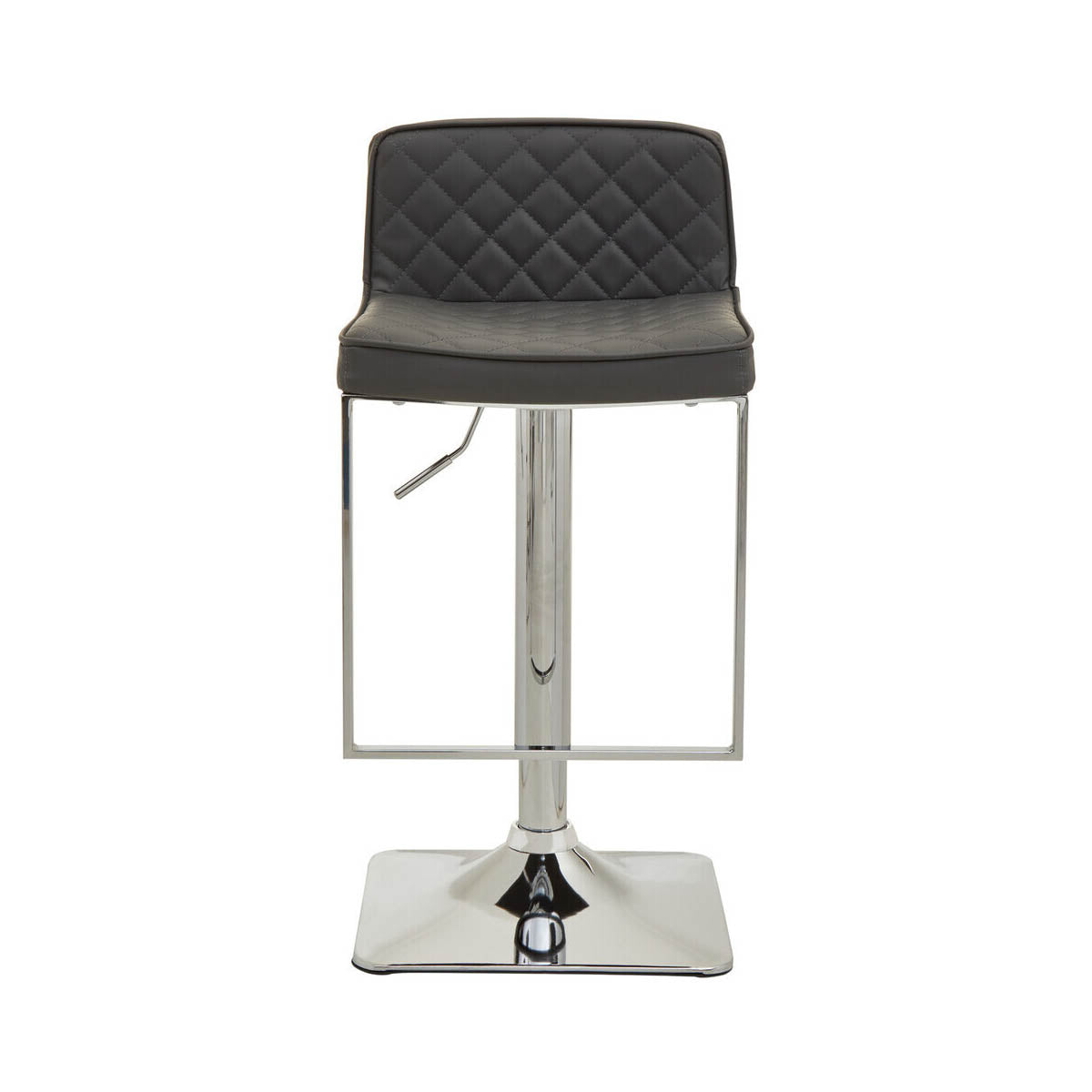 Baina Dark Grey And Chrome Square Base Bar Stool