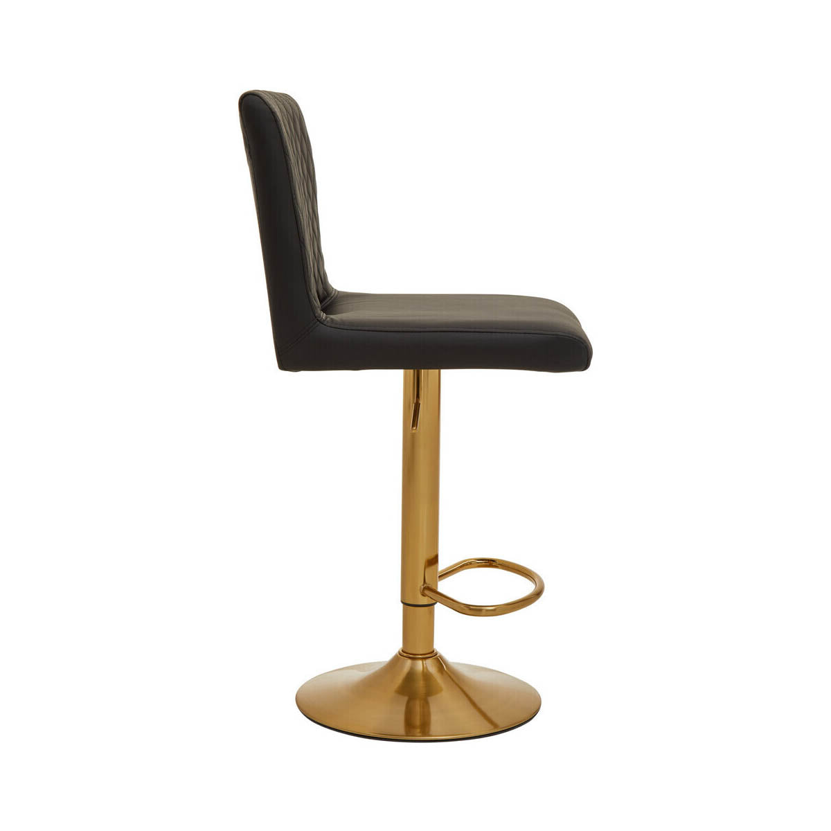 Baina Black And Gold Bar Stool With Round Base