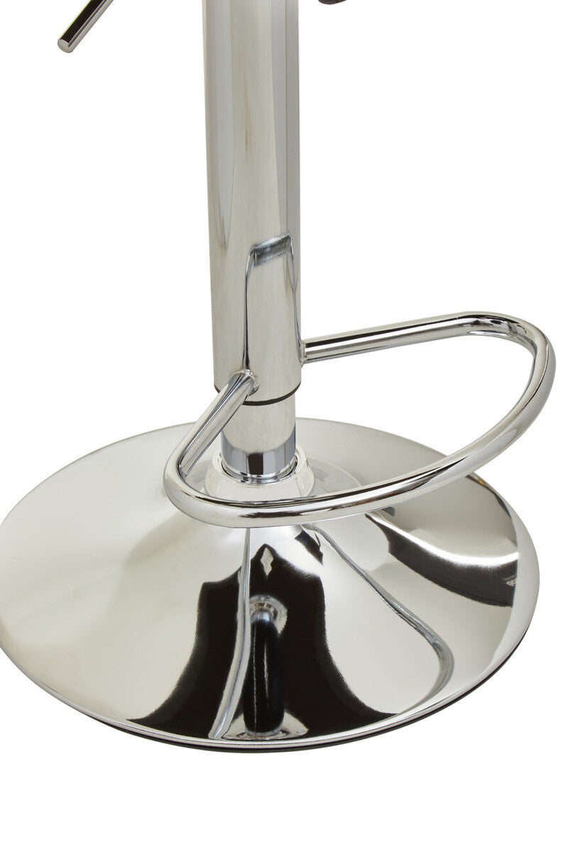 Baina Black And Chrome Bar Stool With Round Base