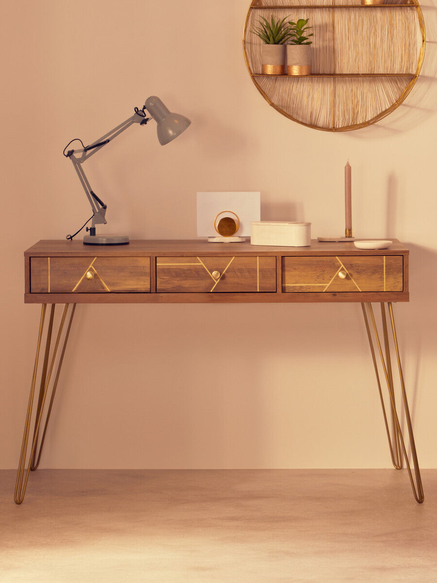 Flori Three Drawer Desk