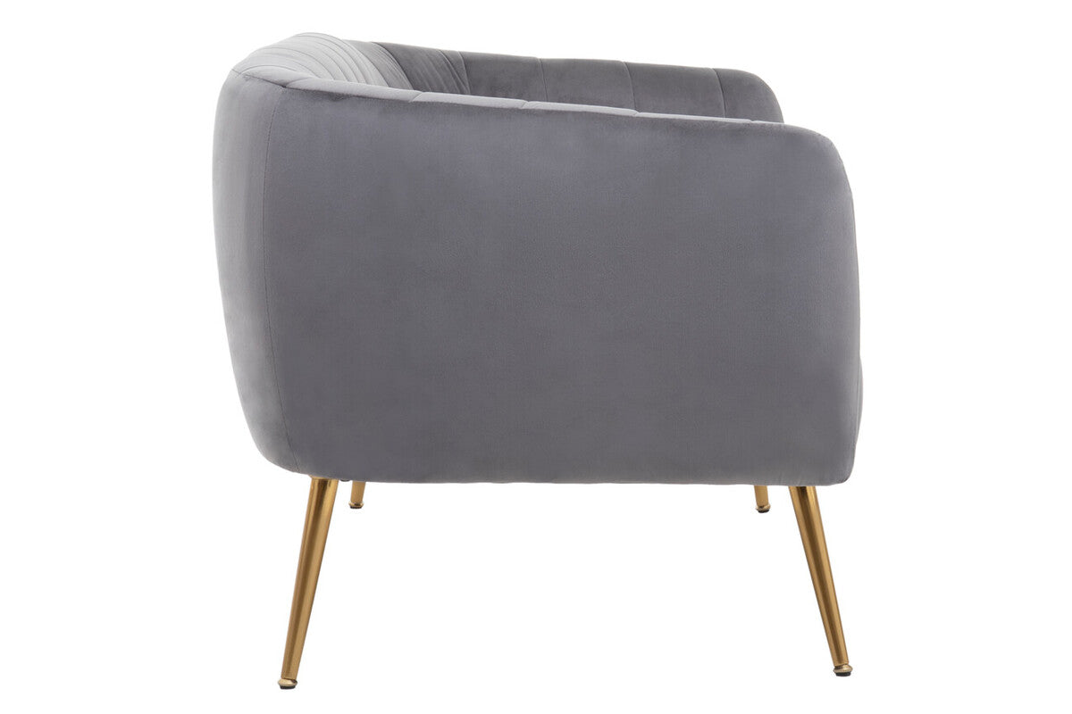 Larissa Two Seat Grey Velvet Sofa
