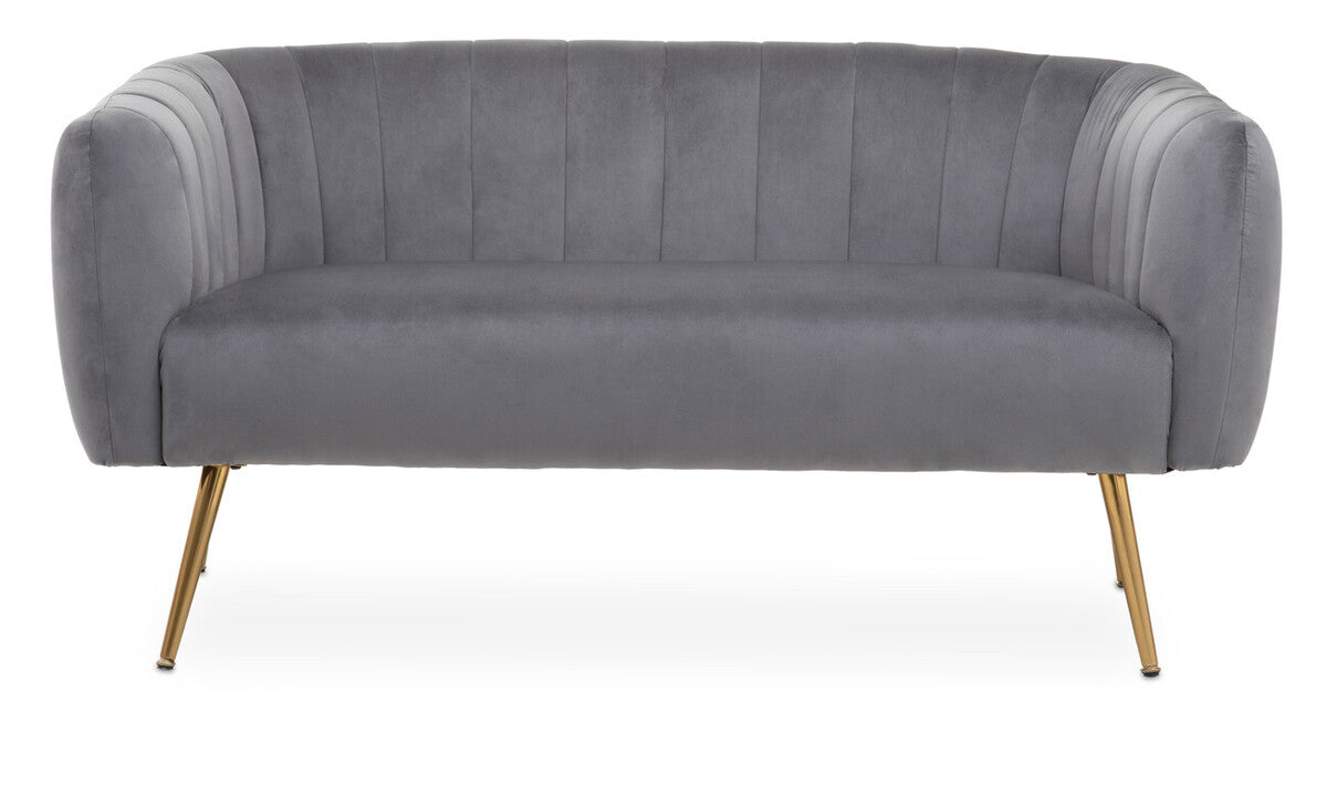 Larissa Two Seat Grey Velvet Sofa