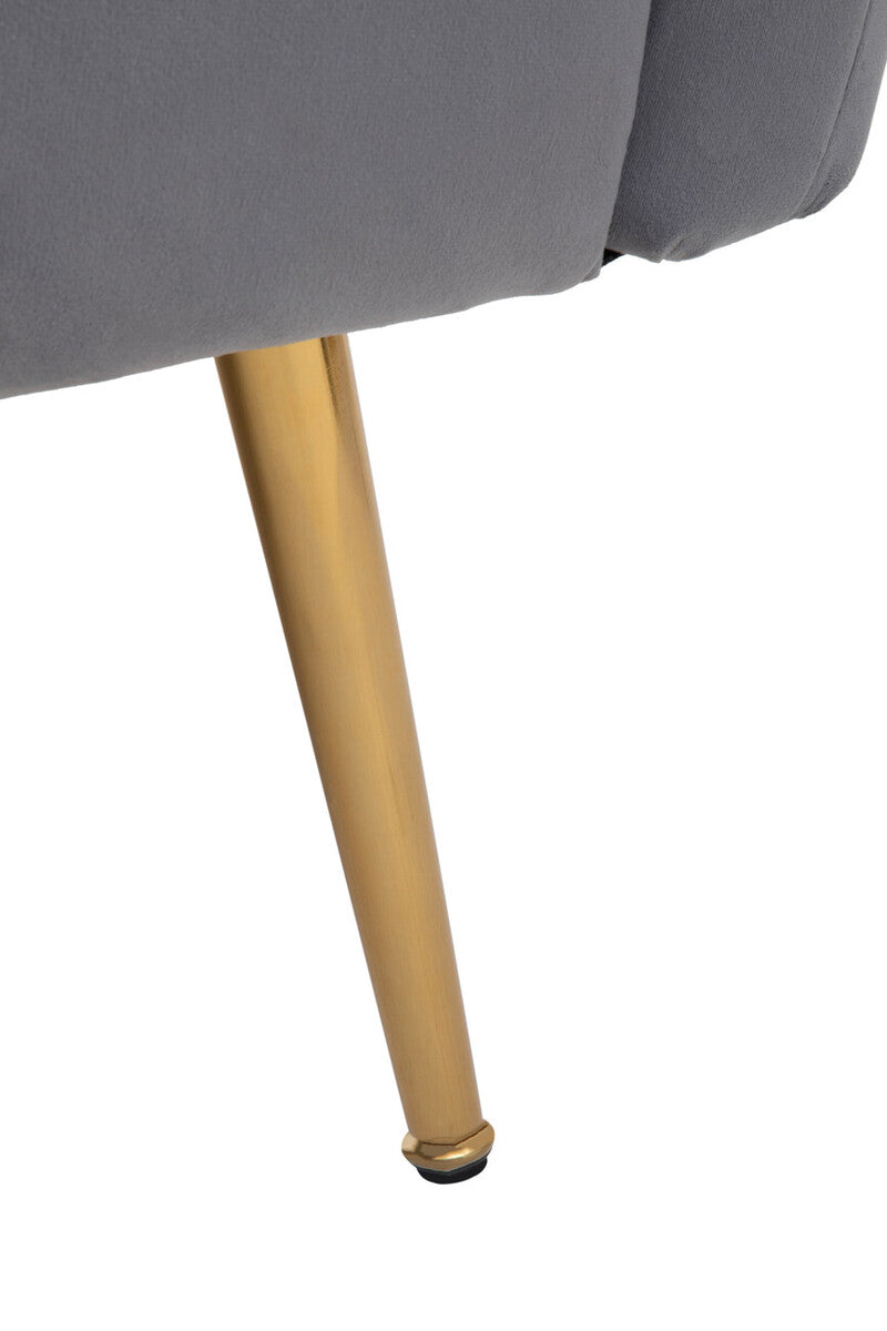 Larissa Two Seat Grey Velvet Sofa